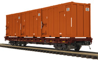 MTH Premier 20-95260 Norfolk Southern 60' Flat Car w/Trash Containers #101120. O SCALE NEW