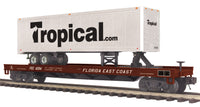 MTH Premier 20-95276 Florida East Coast Flat Car w/ 40' Trailer #4204. O SCALE NEW