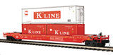 MTH Premier 20-95279 Railbridge Husky Stack Car w/(2) 20' Containers, (1) 40' Container - (K-Line)