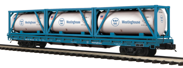 MTH Premier 20-95335 Westinghouse 60' Flat Car w/(3) Tank Containers #95335. O SCALE NEW