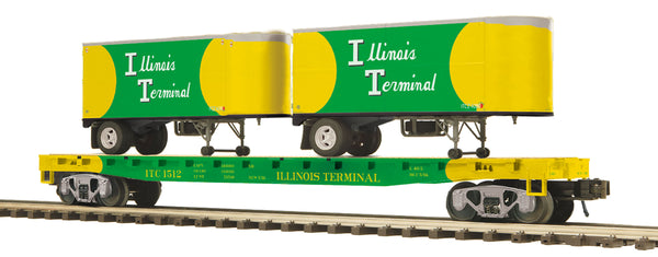 MTH Premier 20-95381 Illinois Terminal Flat Car w/(2) PUP Trailers  O SCALE NEW