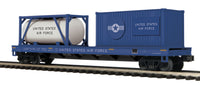 MTH Premier 20-95385 U.S. Air Force Flat Car w/Tank Container & 20' Container O SCALE NEW