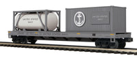 MTH Premier 20-95386 U.S. Navy USN Flat Car w/Tank Container & 20' Container #925 #928. O SCALE Like New