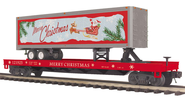 MTH Premier 20-95398 Christmas Premier Flat Car w/ 40' Trailer #121924 O Scale NEW