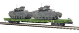 MTH Premier 20-95426 U.S. Army O Scale Premier 60' Flat Car w/(2) Bradley Fighting Vehicles Like New