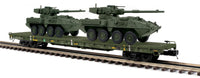 MTH Premier 20-95462 U.S. Army 60' Flat Car w/(2) Stryker Vehicles O SCALE. NEW