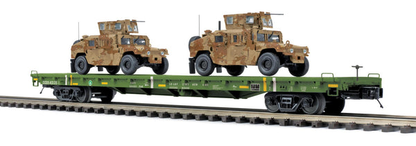 MTH Premier 20-95463 U.S. Army 60' Flat Car w/(2) Humvee Vehicles O SCALE. NEW