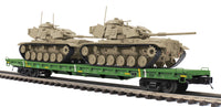 MTH Premier 20-95471 U.S. Army 60 Flat Car w/(2) M60 Tanks - U.S. Army Car No. 40249. O SCALE NEW