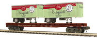 MTH Premier 20-95554 Great Northern Flat Car w/(2) PUP Trailers - Great Northern No. 60080. O SCALE NEW