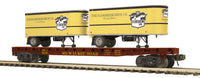 MTH Premier 20-95589 Milwaukee Road Flat Car w/(2) PUP Trailers No. 91048 O SCALE NEW