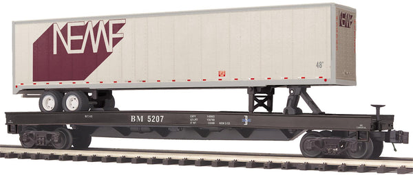 MTH Premier 20-95701 Boston & Maine Flat Car w/ 48 Trailer #5211 limited O SCALE NEW