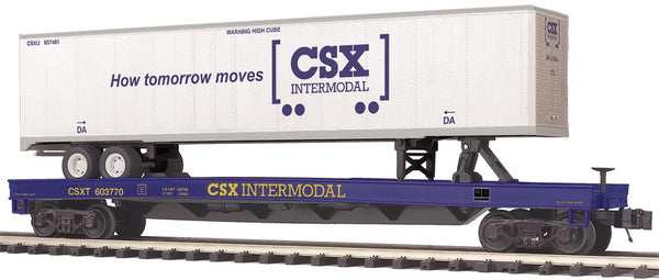MTH Premier 20-95703 CSX Premier Flat Car w/ 48 Trailer 603770 limited O Scale NEW