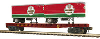 MTH Premier 20-95714 Duluth Missabe & Iron Range Premier Flat Car w(2) Farmers Union PUP Trailers #5537 limited O SCALE NEW