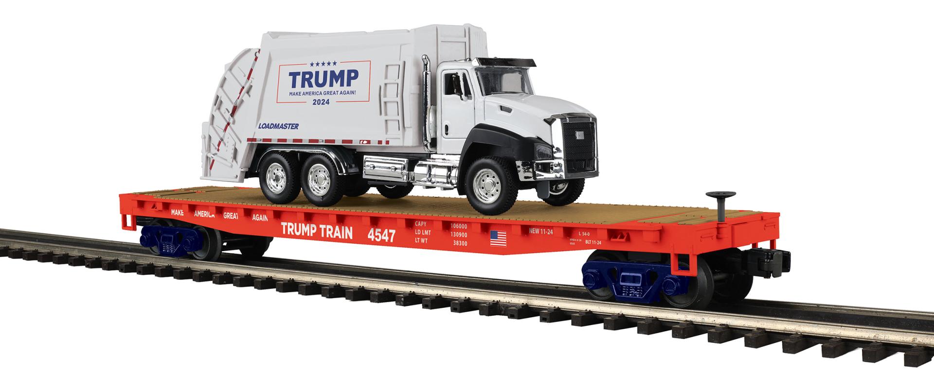 MTH Premier 20-95796 Donald J. Trump Flat Car O Scale limited NEW