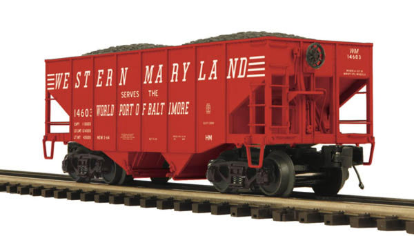MTH Premier 20-97305 Western Maryland 2-Bay Fish Belly Hopper Car "Serves the WORLD PORT OF BALTIMORE" O SCALE NEW