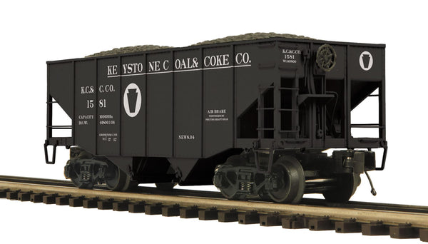 MTH Premier 20-97395 Keystone Coal & Coke 2-Bay Fish Belly Hopper Car . Road Number: 1581 O SCALE NEW