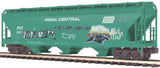 MTH Premier 20-97523 Penn Central 3-Bay Centerflow Hopper w/ Graffiti O SCALE Like New broken bottom detail piece as is