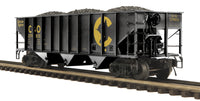 MTH Premier 20-97675 Chessie 70-ton 3-Bay Hopper Car - Chessie O SCALE Like New