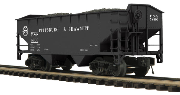 MTH PREMIER 20-97680 PITTSBURG SHAWMUT 2 BAY OFFSET COAL HOPPER CAR o scale Like New