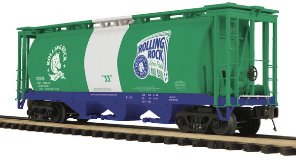 MTH Premier 20-97683 AB Rolling Rock Beer 3-Bay Cylindrical Hopper Car O SCALE NEW