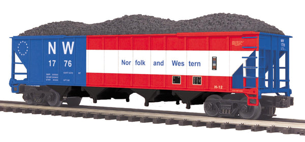 MTH Premier 20-97757 Norfolk & Western Bicentennial 1776 4-Bay Hopper Car O SCALE NEW