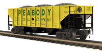 MTH Premier 20-97881 Peabody Coal 70-ton 3-Bay Hopper Car No. 4002 4007 O SCALE Like New