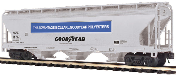 MTH Premier 20-97900 ACFX Goodyear Tire & Rubber 3-Bay Centerflow Hopper #56787. O SCALE NEW