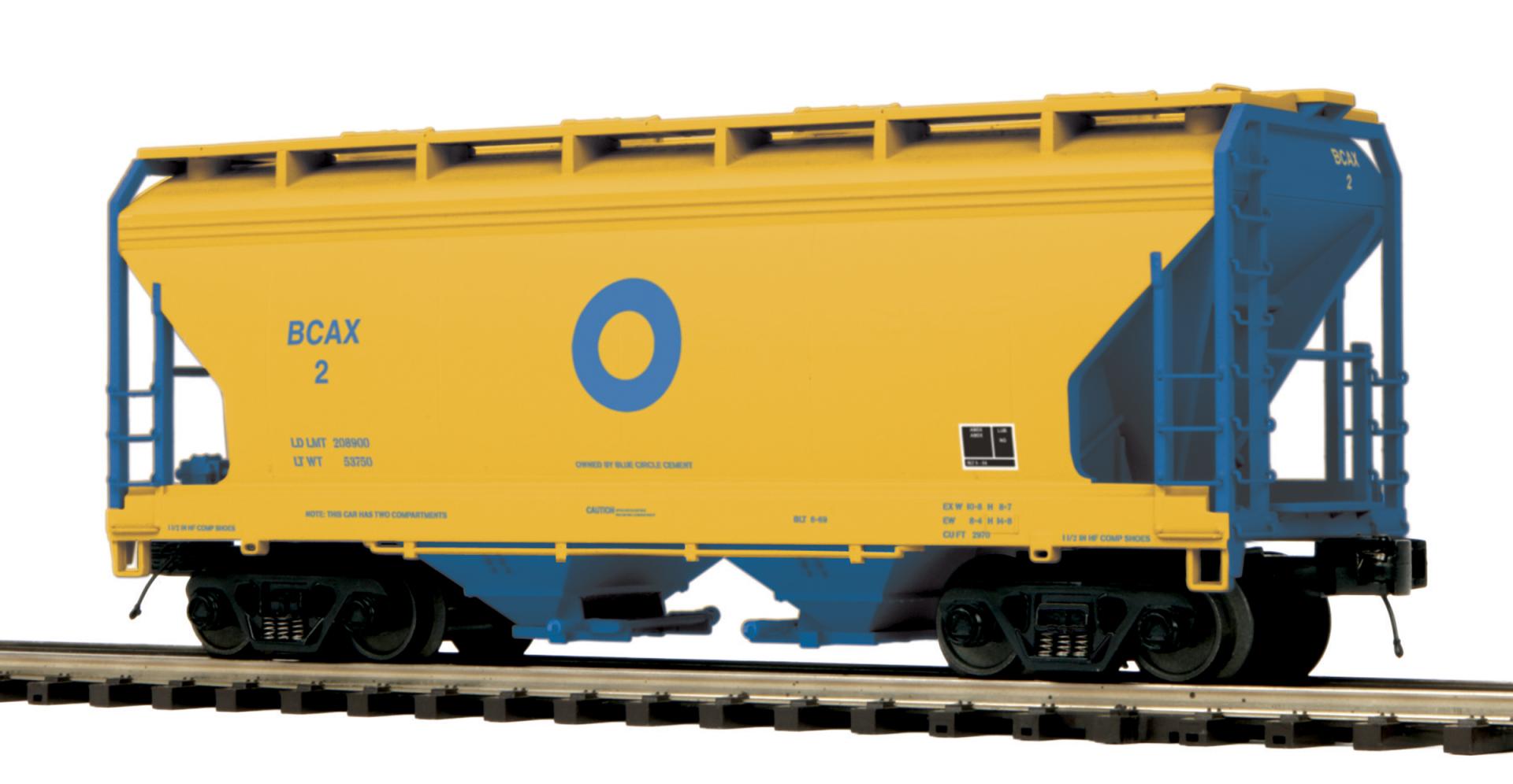 MTH Premier 20-97954 Blue Circle Cement 2-Bay Centerflow Hopper Car #2 O Scale New