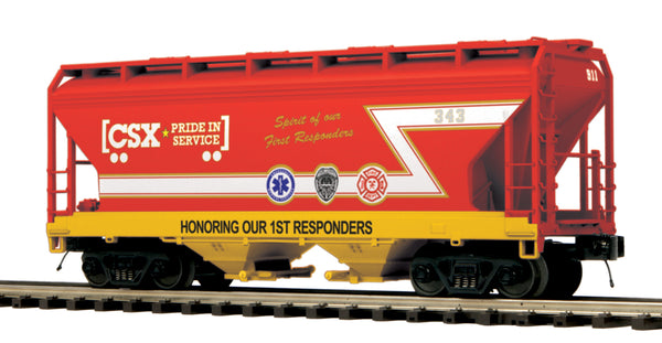 MTH Premier 20-97961 CSX 2-Bay Centerfow Hopper #343. O SCALE NEW