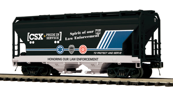 MTH Premier 20-97963 CSX SPIRIT OF LAW ENFORCEMENT 2-Bay Centerflow Hopper #911. O SCALE NEW