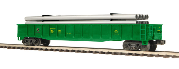 MTH Premier 20-98064 John Deere Gondola Car w/Pipe Load #200705. O SCALE Like New