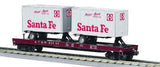 MTH 20-98111 SANTA FE Flat Car Premier O Scale Used Excellent Damaged Box