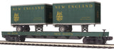 MTH Premier 20-98182 New England Flat Car w/(2) 20' Trailers O Scale NEW