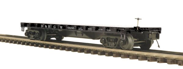 MTH Premier 20-98598 Denver & Rio Grande Western 50-Ton 41' Wood Flat Car #6666. O SCALE Like New