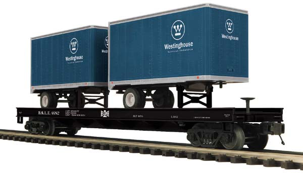 MTH Premier 20-98733 Bessemer & Lake Erie Flat Car w(2) 20' Westinghouse Trailers #4684. O SCALE NEW