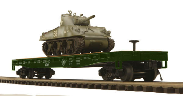 MTH 20-98914 Premier U.S. Army Flat Car w/(1) M4 Sherman Tank O SCALE NEW