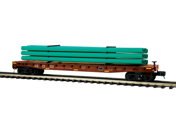 MTH Premier 20-98940 Norfolk Southern NS Flat Car w/Pipe Load O SCALE Like New