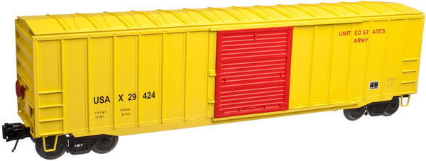 Atlas 2001040-2 U.S. Army 50' 6" Box Car TRAINMAN Yellow/Red O Scale NEW