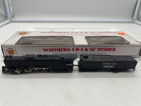 BACHMANN 58052 SANTA FE ATSF NORTHERN 4-8-4 LOCOMOTIVE AND 52' TENDER N SCALE Like New