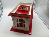 Lionel 6-13800 #1115 operating passenger station tinplate cream/red Standard gauge Used Excellent Damaged Box
