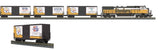 MTH 30-4171-1 NFL Pittsburgh Steelers Super Bowl Dash-8 R-T-R Deluxe Freight Train Set with Proto-Sound 2.0 AND , 30-74362 ADD ON High Cube Boxcar (Set of 2) O Scale NEW