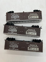 SET OF 3 HERSHEYS CHOCOLATES BILLBOARD REEFERS LATCH COUPLERS AS IS  HO SCALE Used Excellent No Box