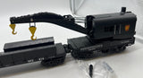 MTH 30-79323, 30-79152 Pennsylvania PRR Crane Car and Crane Tender Car (Set of 2) O Scale Like New