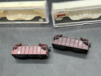 Atlas set of 2 Hoppers misc freight cars -- Western Maryland lehigh valley weathered N SCALE WEATHERED AS IS Used Excellent