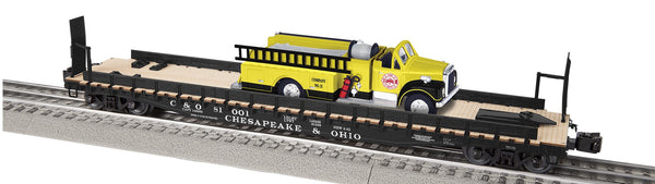 Lionel 2226280 Chesapeake & Ohio C&O 50' Flatcar w/ Firetruck #81001