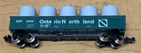 Atlas 3505200 ONTARIO NORTHLAND GONDOLA WITH CANISTERS LATCH COUPLERS N SCALE Like New