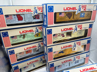 Lionel 6-7601, 6-7602, 6-7603, 6-7604, 6-7605, 6-7606, 6-7607, 6-7608, 6-7609, 6-7610, 6-7611, 6-7612, 6-7613 Spirit of '76 Bicentennial Box Car Set (Set of 13) O Scale NEW