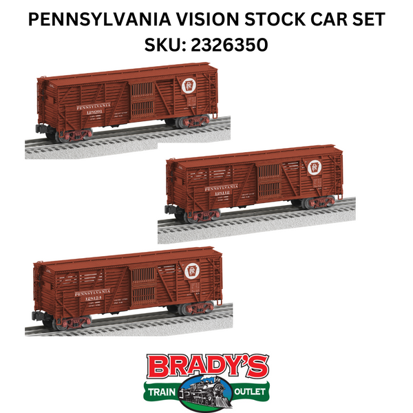 Lionel 2326350 Pennsylvania PRR Vision Stock Car Set (3 Pack) Limited