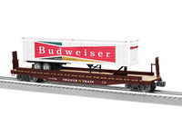 Lionel 2326400 TTX 50' FLATCAR W/ BUDWEISER TRAILER O SCALE NEW