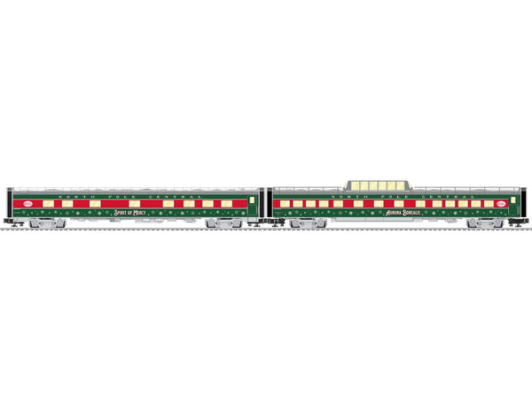 Lionel 2327350 NORTH POLE CENTRAL 21" 2-PACK  PASSENGER CARS  CHRISTMAS limited O SCALE NEW